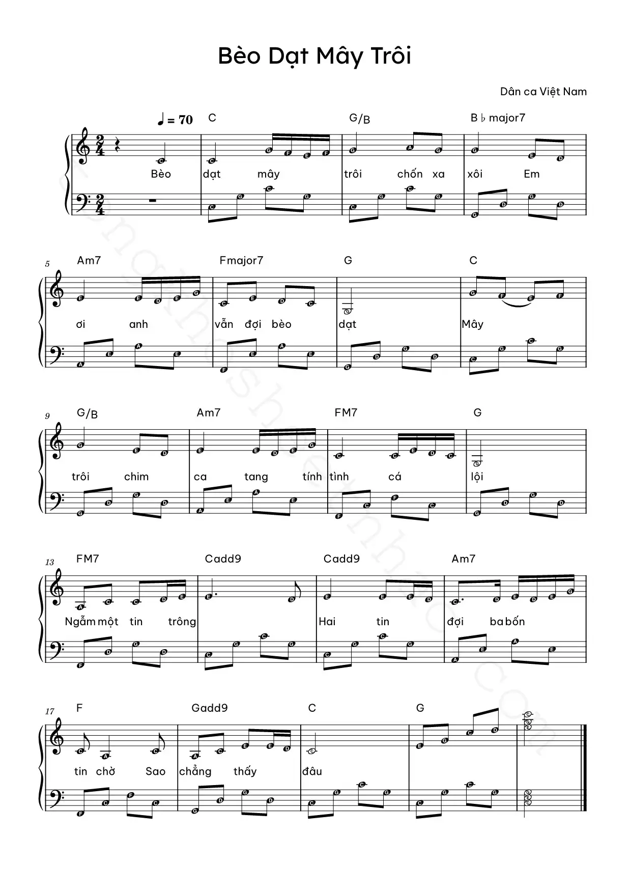 bèo-dạt-mây-trôi_1 - Sheet Nhạc Miễn Phí - Tổng Kho Sheet Nhạc