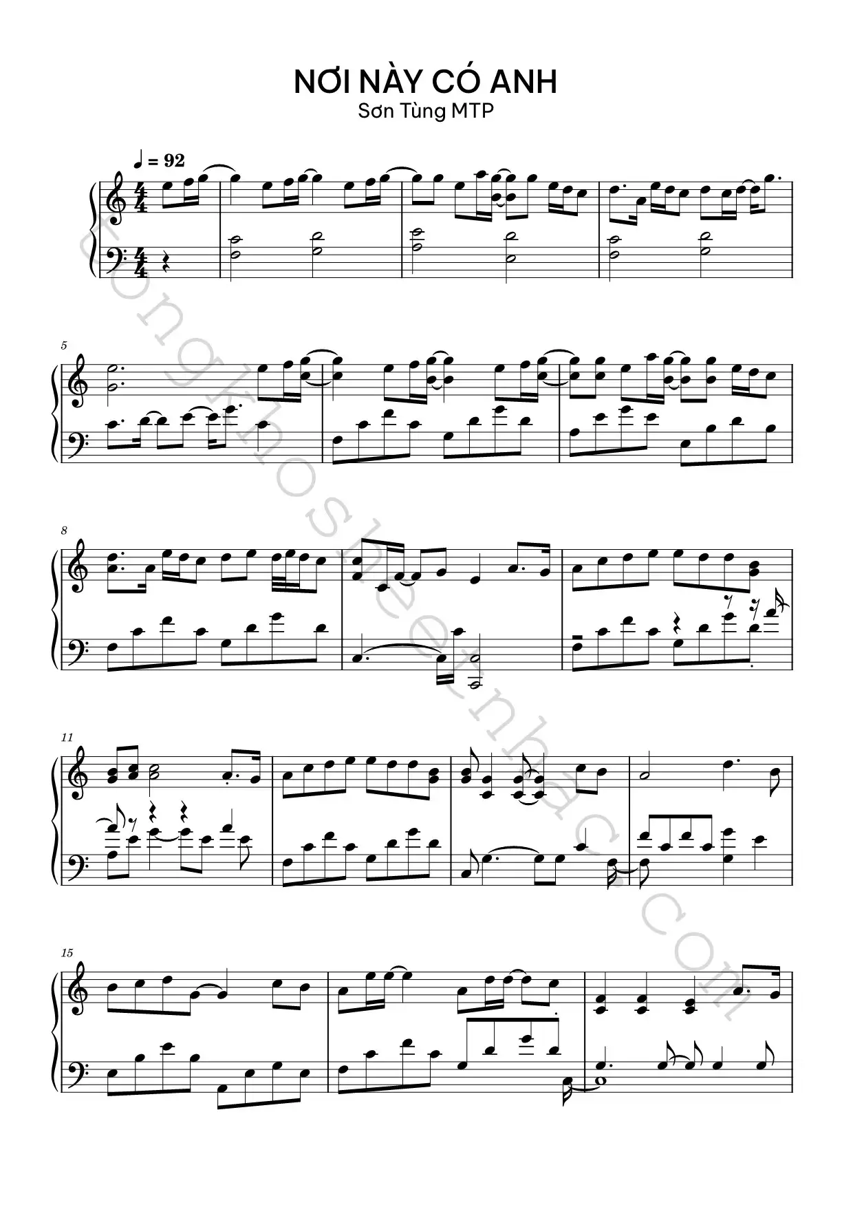 noi_nay_co_anh_1 - Sheet Nhạc Miễn Phí - Tổng Kho Sheet Nhạc