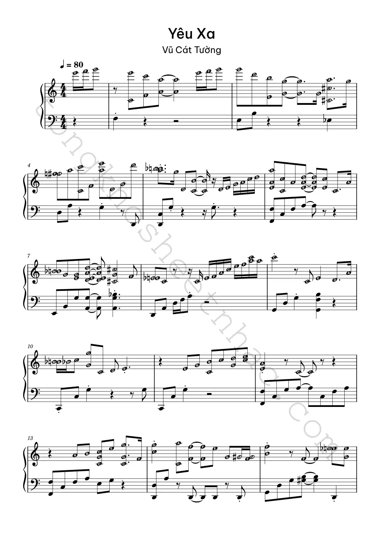 yeu-xa_1 - Sheet Nhạc Miễn Phí - Tổng Kho Sheet Nhạc