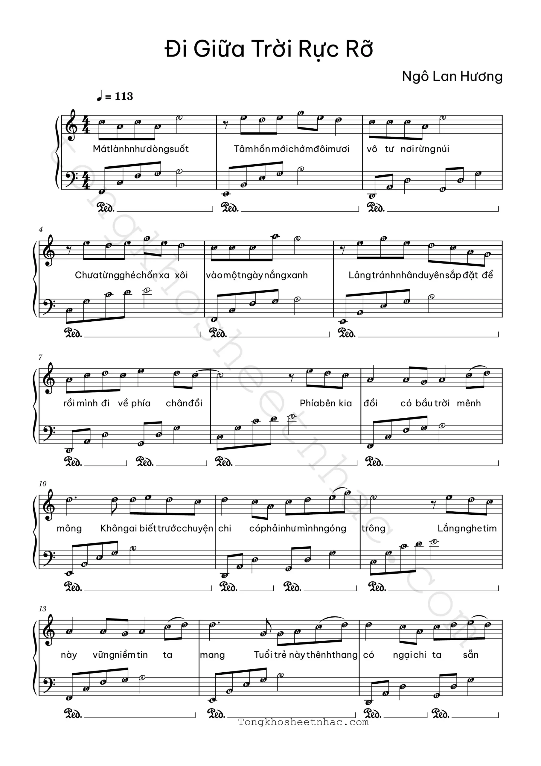 Đi-giữa-trời-rực-rỡ-–-ngô-lan-hương_1 - Sheet Nhạc Miễn Phí | Tổng Kho Sheet Nhạc