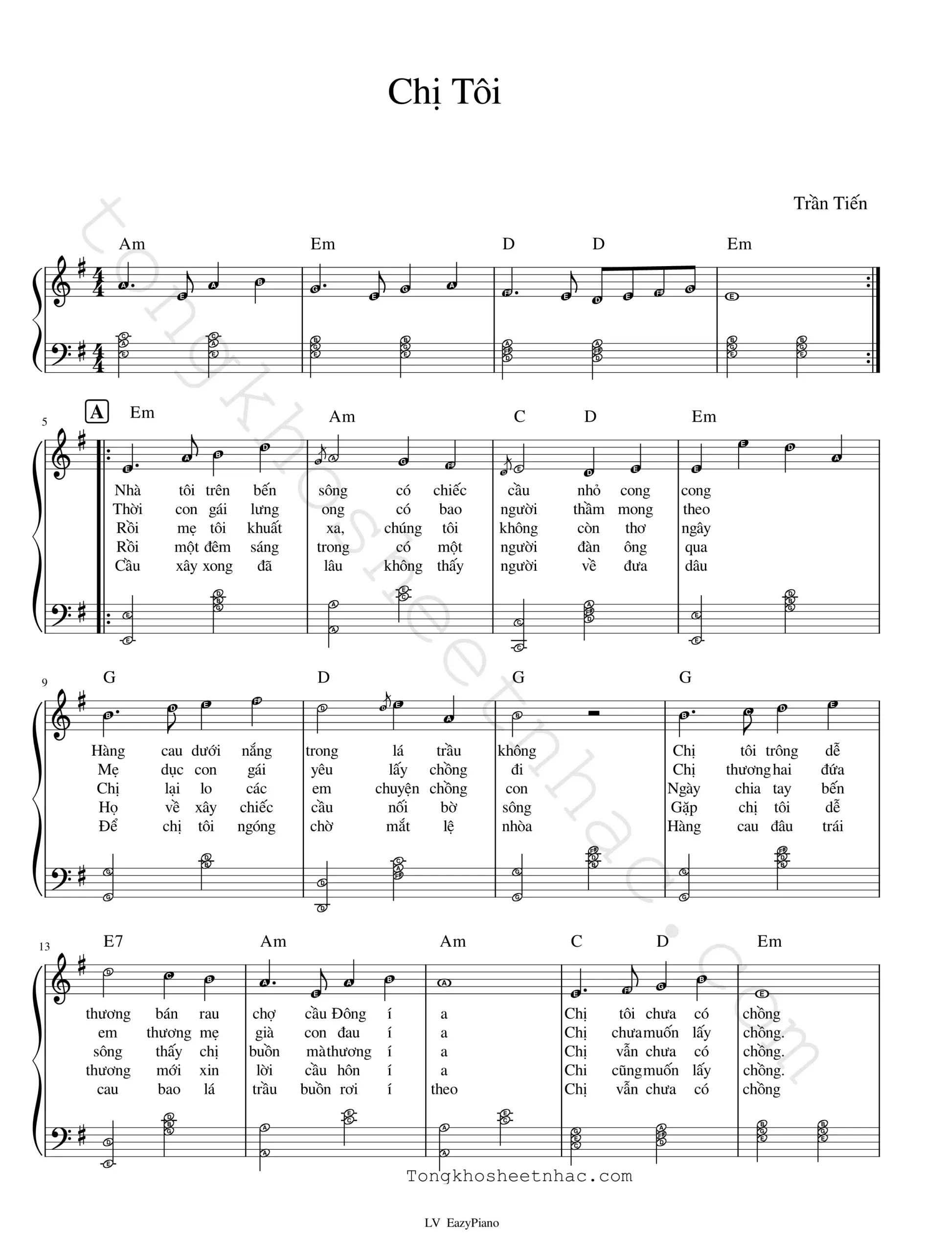 p-03---am---trần-tiến---chị-tôi_1 - Sheet Nhạc Miễn Phí | Tổng Kho Sheet Nhạc