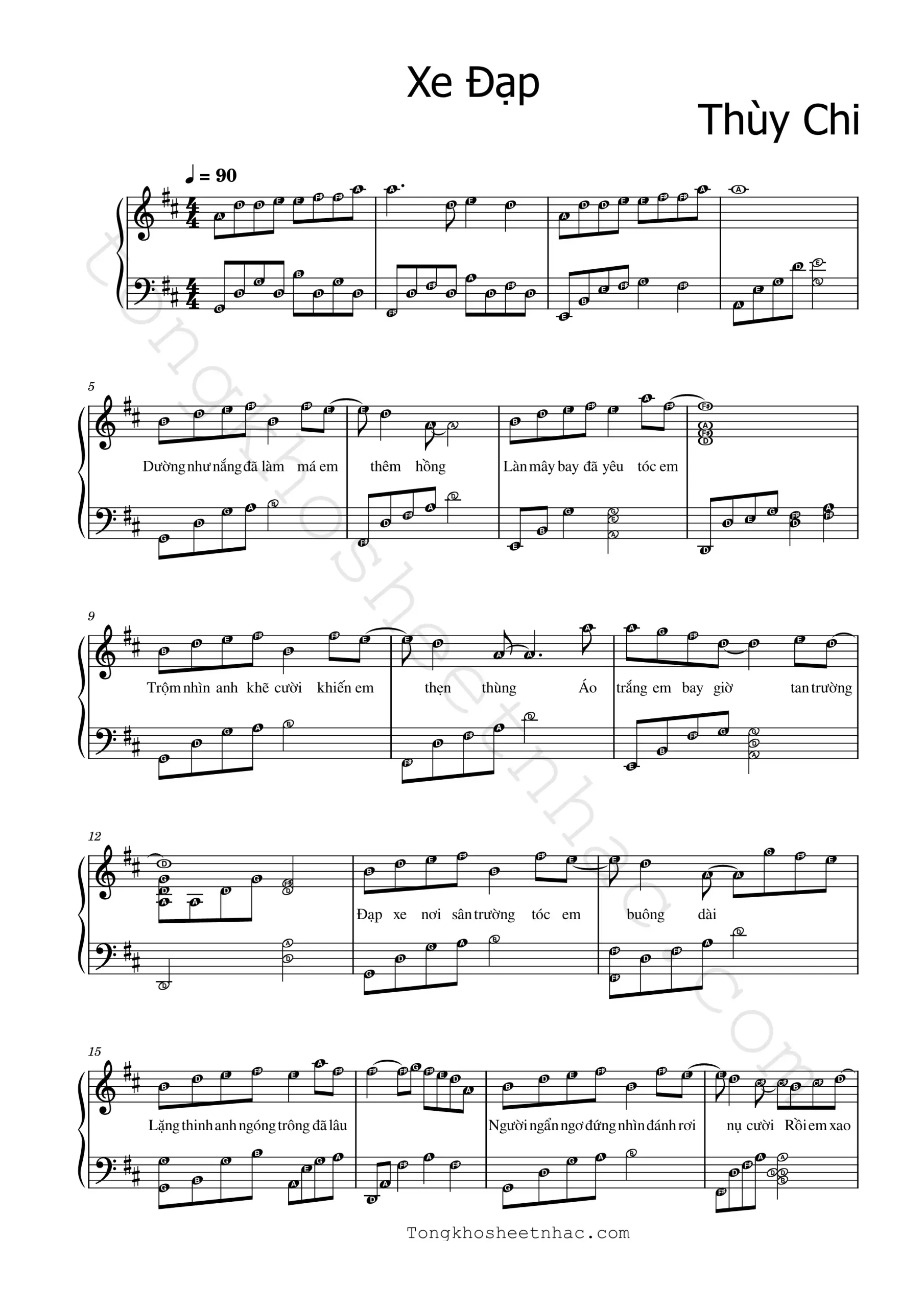 xe-Đạp_1 - Sheet Nhạc Miễn Phí | Tổng Kho Sheet Nhạc