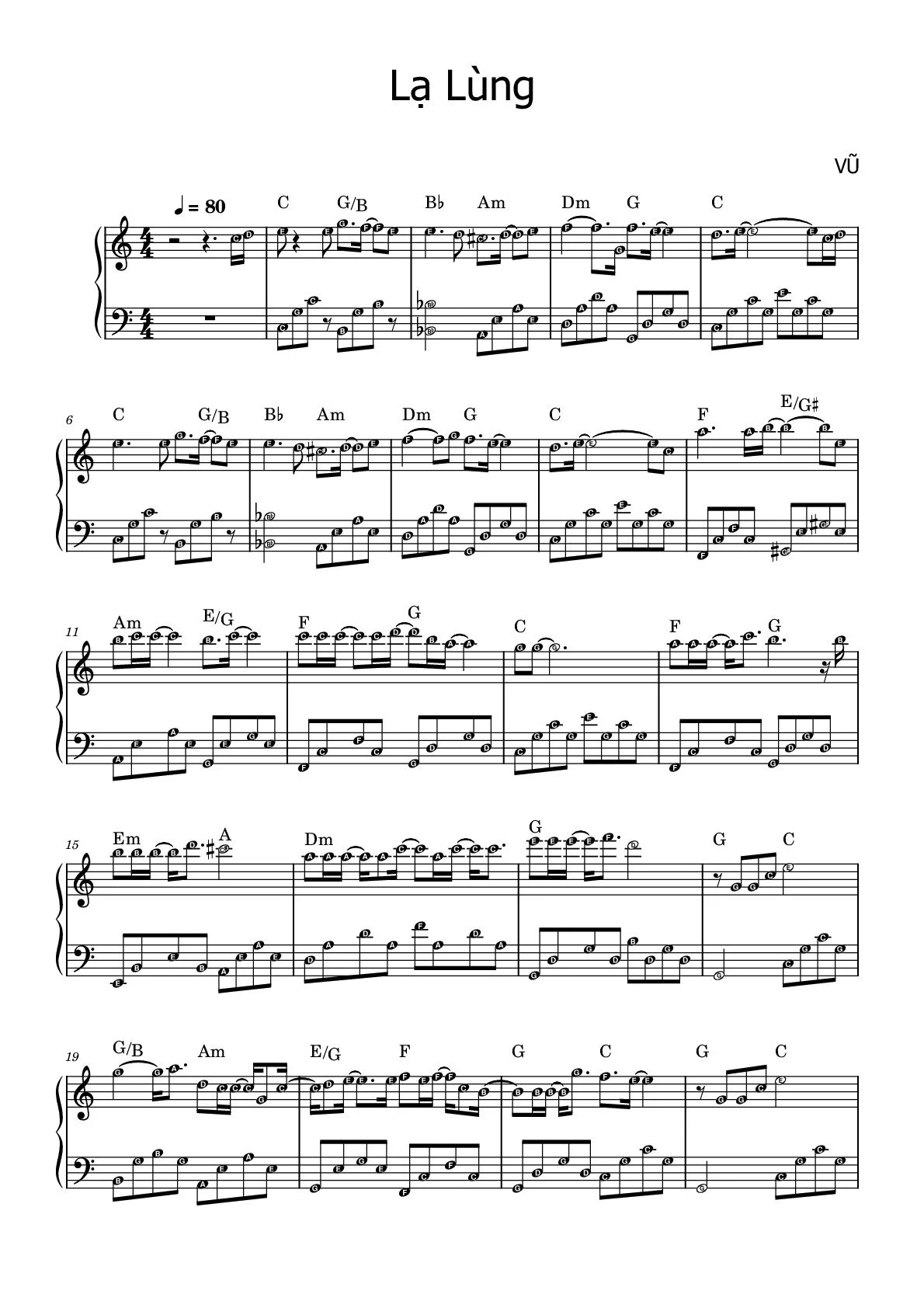 Sheet Nhạc Lạ Lùng