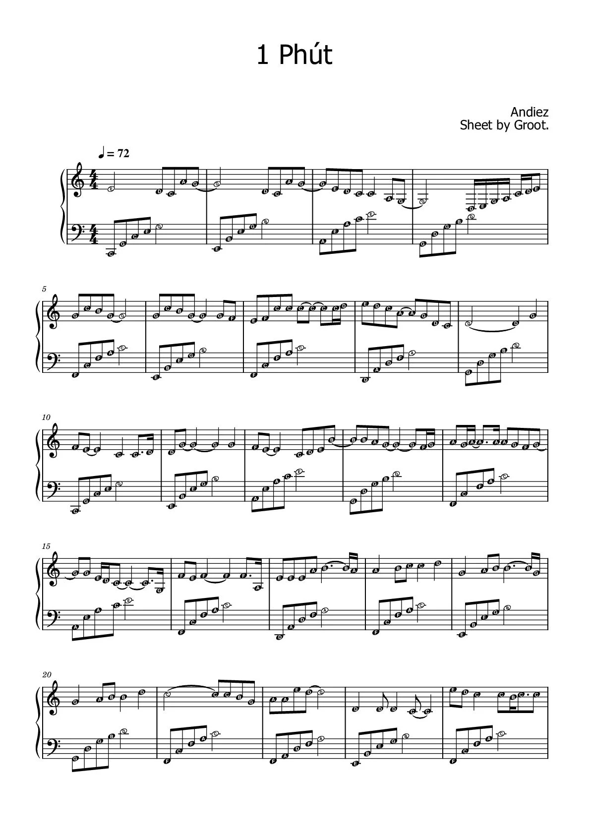 Sheet Nhạc 1 Phút